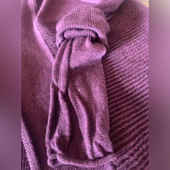 Lululemon Sit In Lotus Wrap II Merino Wool Womens Open Cardigan Sweater Purple 4 - Picture 7 of 9